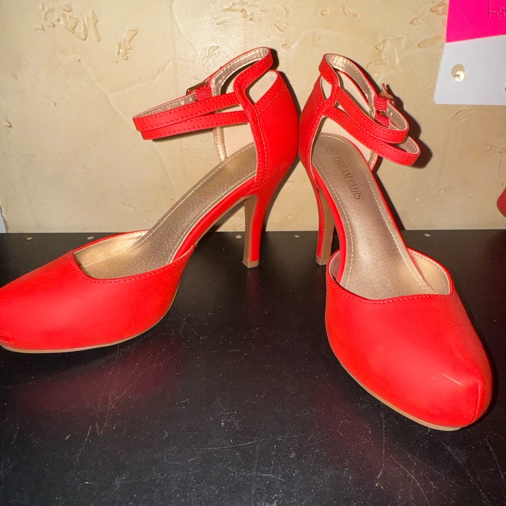 Dreampair Mary Jane Almond Toe Double Ankle Strap